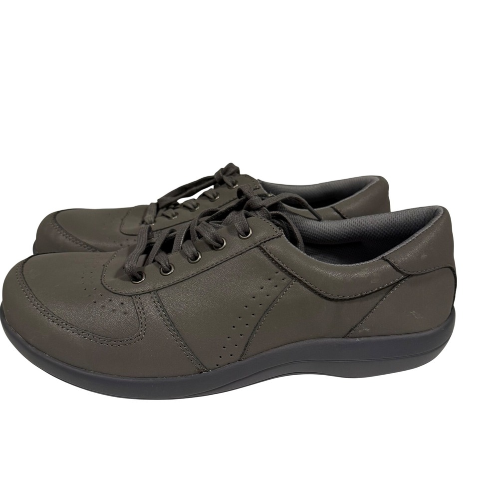 Alegria by PG Lite Gray Leather Lace Up Comfort Sneakers Shoes Size 42 NWOT